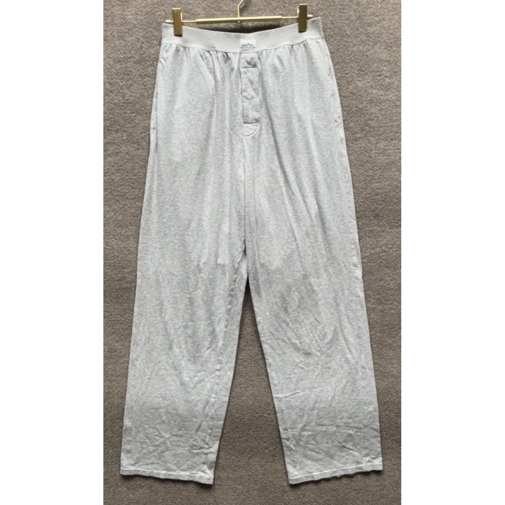Skims Pajama Lounge Pants High Rise Jersey Womens Small Gray Straight Leg EUC